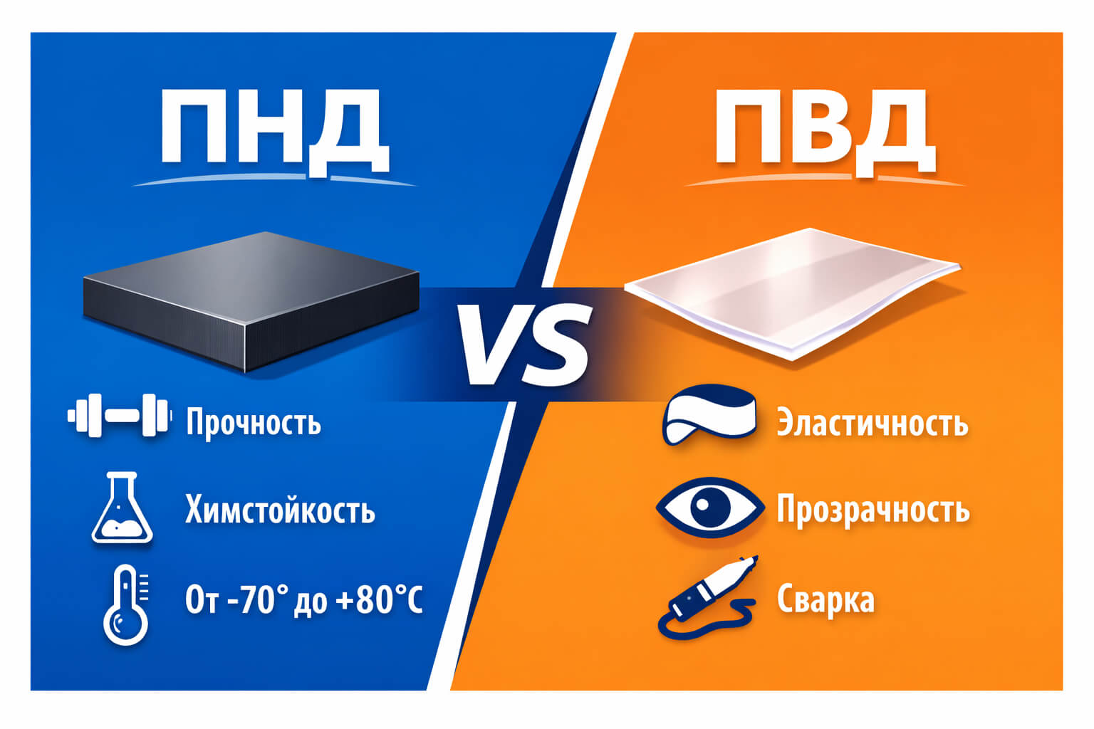 Сравнение листов ПНД и ПВД
